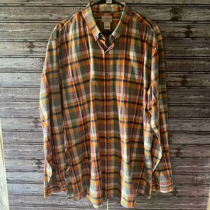 LL Bean Men's Long-Sleeved‎ Button-Down Shirt Size XL Tall Wrinkle Free Plaid